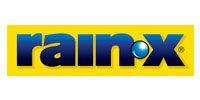 A yellow and blue rain x logo on a white background.
